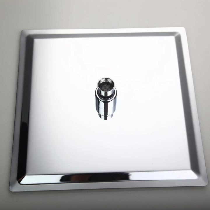 KEMAIDI Rainfall Bathroom Shower Head with Square Gooseneck Shower Arm Brass Wall Mount Shower Arm Bathroom Shower Head Set