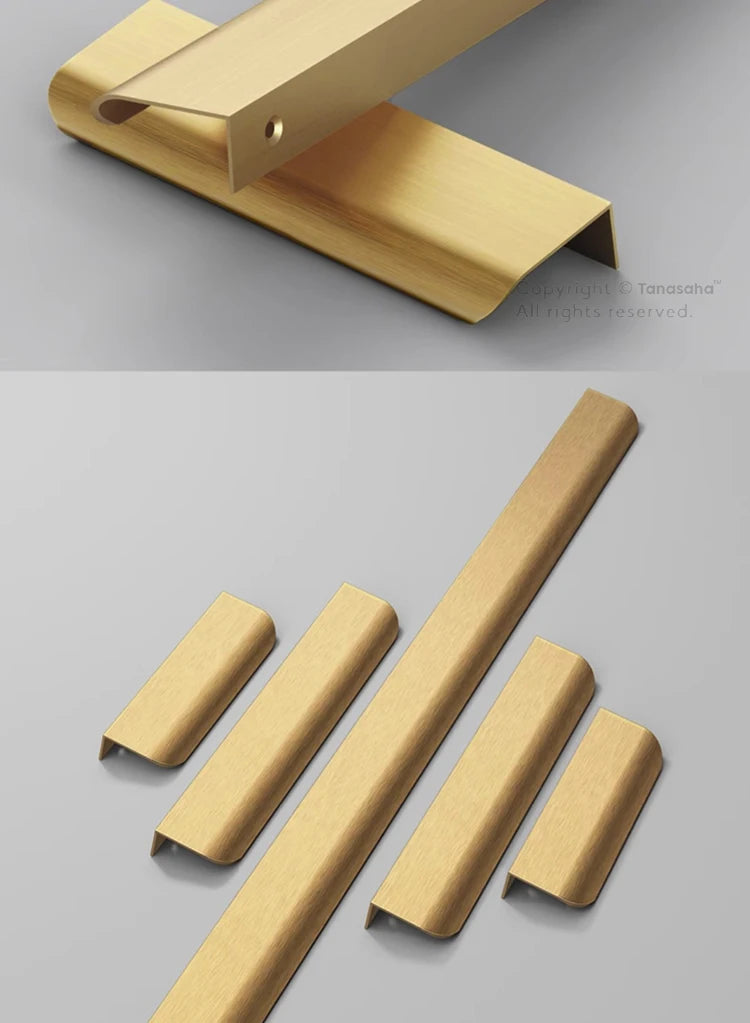 Hidden Cabinet Pulls Drawer Knobs Bedroom Door Handles Aluminum Alloy Kitchen Cupboard Door Pulls Furniture Handle Hardware