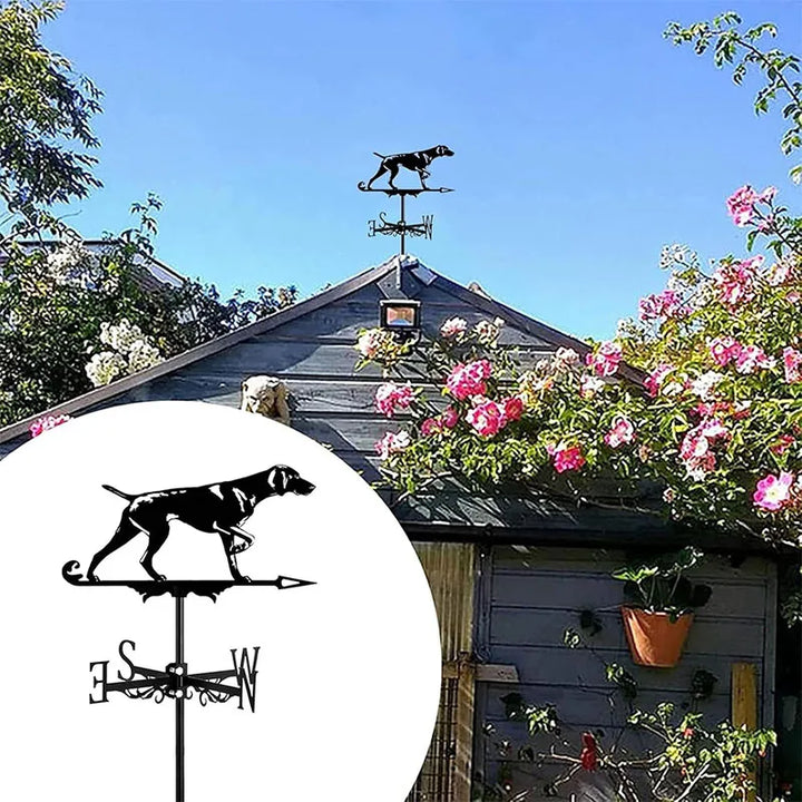 Dog Ornament Standing Roof Wind Direction Indicator For Outdoor Garden Yard Shed Home Fence Post