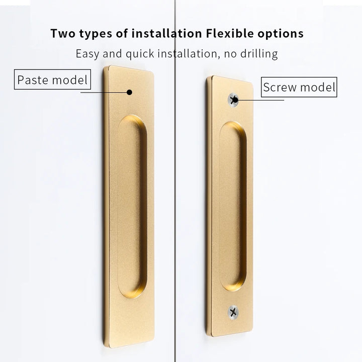 BON Paste sliding door handle kitchen door barn door aluminum door glass sliding door without punching sliding door fastener