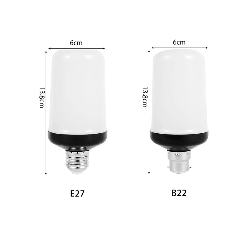 E14 E27 LED Flame Lamps B22 Corn Bulb Creative Flickering Effect Bulb AC85-265V LED Emulation Dynamic Flame Light