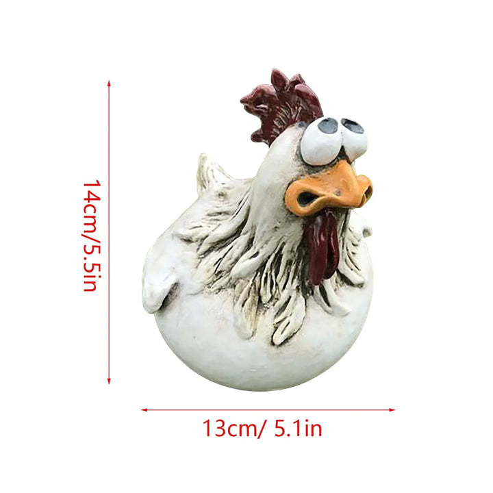 Chicken Sitting on Fence Decor Garden Statues for Fences Rooster Wall Art Yard Sculptures Farm Patio Lawn Decoration
