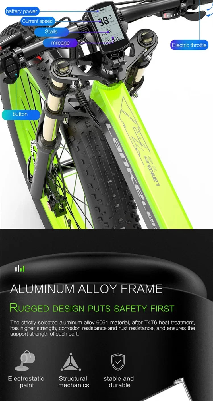 Ebike XT750 PLUS Adult 1000w48v17.5ah Battery Electric Bicycle 26 inch fat Tire Mountain Off road Electric Bicycle