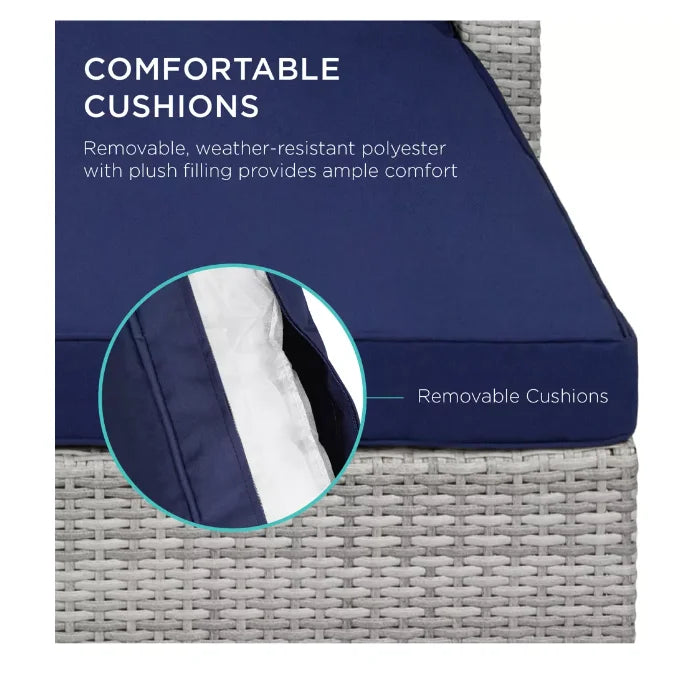 Contemporary Outdoor Garden Pe Rattan Wicker Sofa Furniture Set Of 9 Pieces