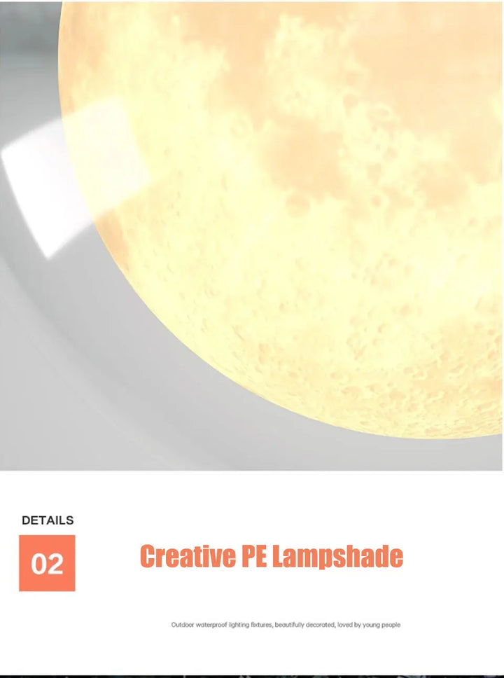 Creative Moon Pillar Lights Outdoor Waterproof LED Round Landscape  Garden, Courtyard Villa Lighting Fixture