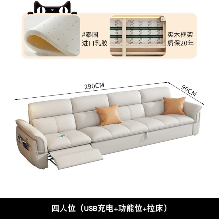 Cozy Genuine Leather Sofa Modern Designer Electric Reclining Lounge Sofa