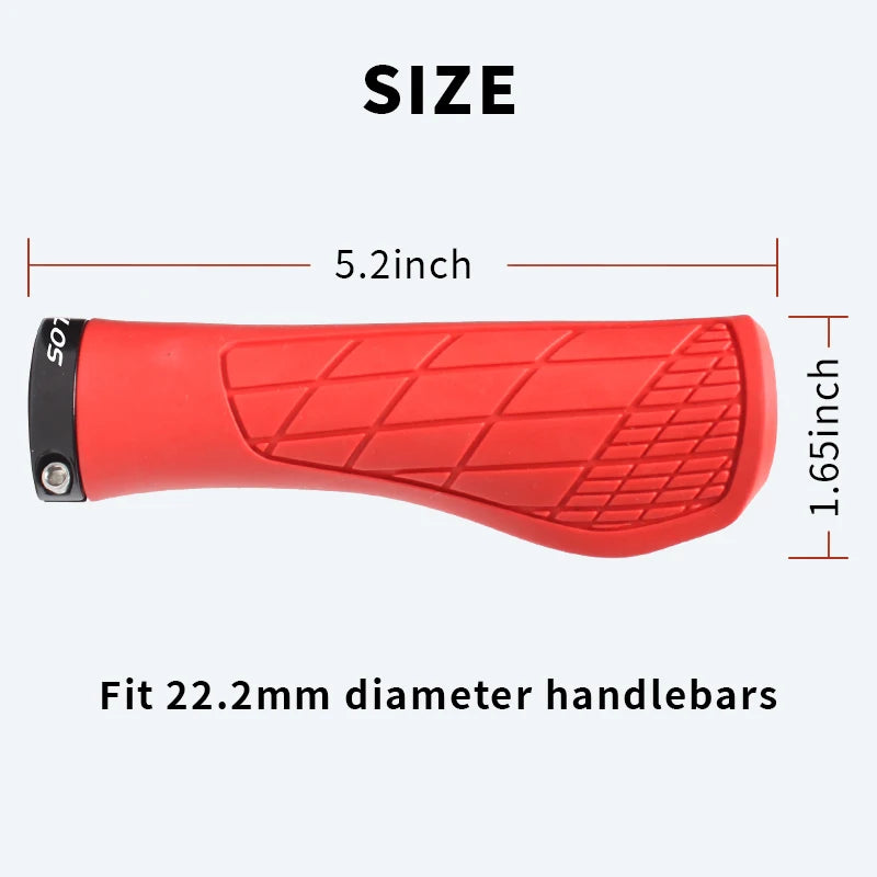 BUCKLOS Bicycle Handlebar Grip Ergonomic Lock on Bike Handle Cover Shock-absorbing Cycling Handles Bar Soft Mtb Grips