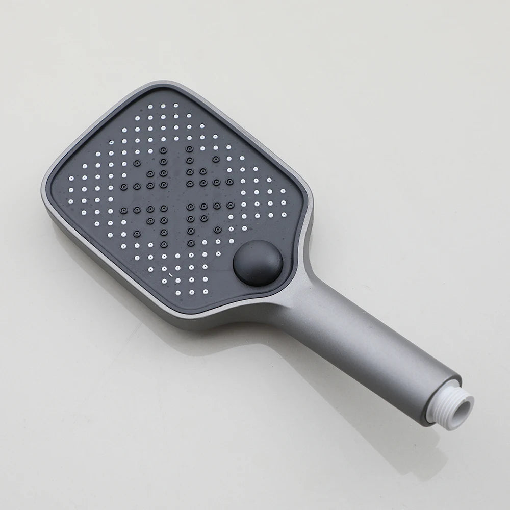 KEMAIDI Piano Key Shower Faucet Set Grey Shower System 4 Function Bathroom Rain Shower Combo Set Brass Bathtub Faucets Mixer