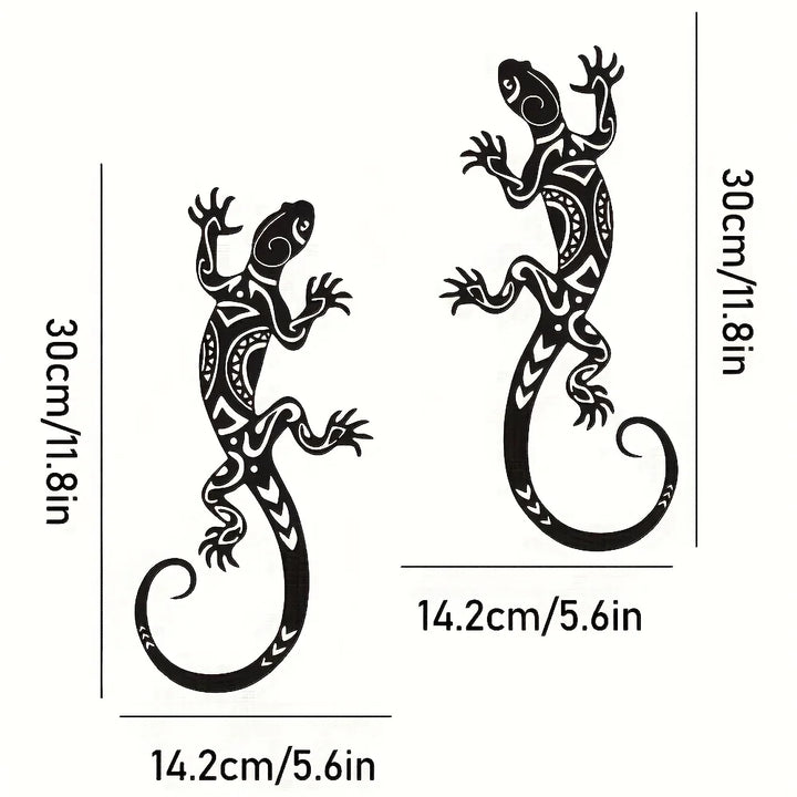 2-piece iron gecko wall decorations, suitable for home garden courtyard