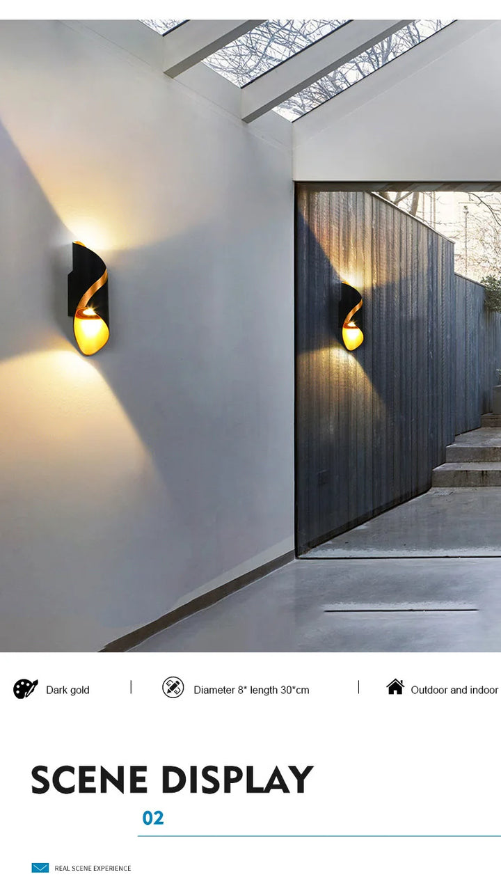 Creative Spiral Design LED Wall Light 10W Indoor Outdoor Waterproof Lamp Modern Nordic Terrace Corridor Courtyard Decor Lights