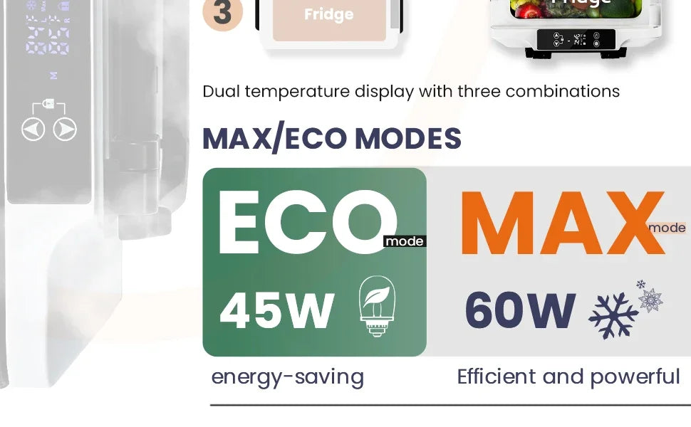 35L Portable Car Freezer Powerful Compressor Quickly Cooler Small Car Fridge Dual Zone for Home Outdoors Camping Traveling Use