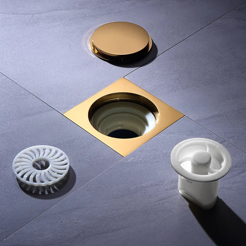 Brass Round Floor Drain Anti-Odor Valve Cover Shower Trap Drains for Kitchen Bathroom Laundry Room Bathroom Accessories
