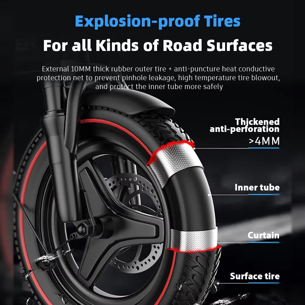 DEEPOWER K300 Electric Bike 400W 48V 30AH Adult Folding Electric Bicycle With Basket Mini Ebike for Urban Commuter Man Woman