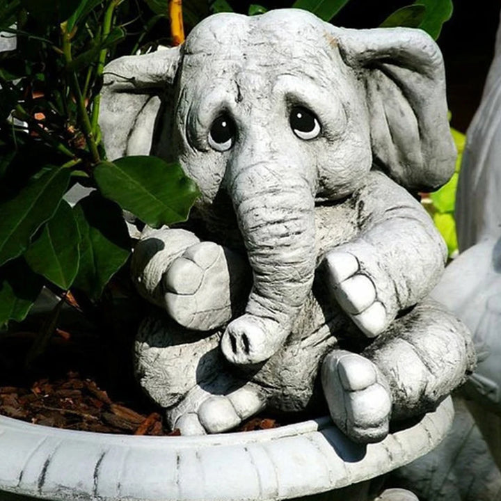 Garden Elephant Statues Outdoor Lightweight Cute Creative Ornament