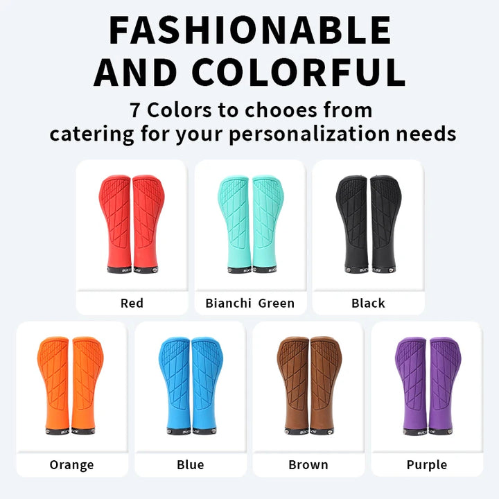 BUCKLOS Bicycle Handlebar Grip Ergonomic Lock on Bike Handle Cover Shock-absorbing Cycling Handles Bar Soft Mtb Grips