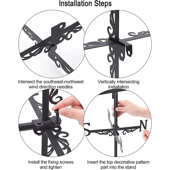 Dog Ornament Standing Roof Wind Direction Indicator For Outdoor Garden Yard Shed Home Fence Post