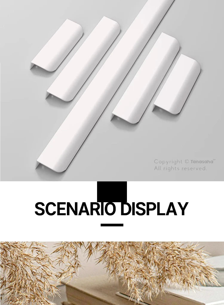 Hidden Cabinet Pulls Drawer Knobs Bedroom Door Handles Aluminum Alloy Kitchen Cupboard Door Pulls Furniture Handle Hardware