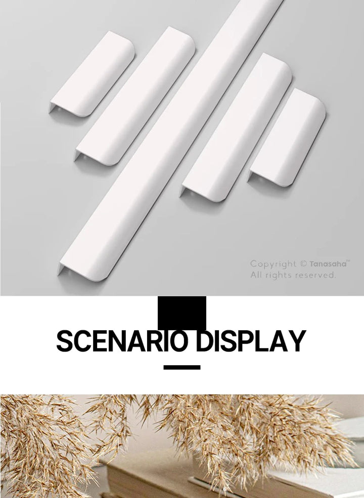 Hidden Cabinet Pulls Drawer Knobs Bedroom Door Handles Aluminum Alloy Kitchen Cupboard Door Pulls Furniture Handle Hardware