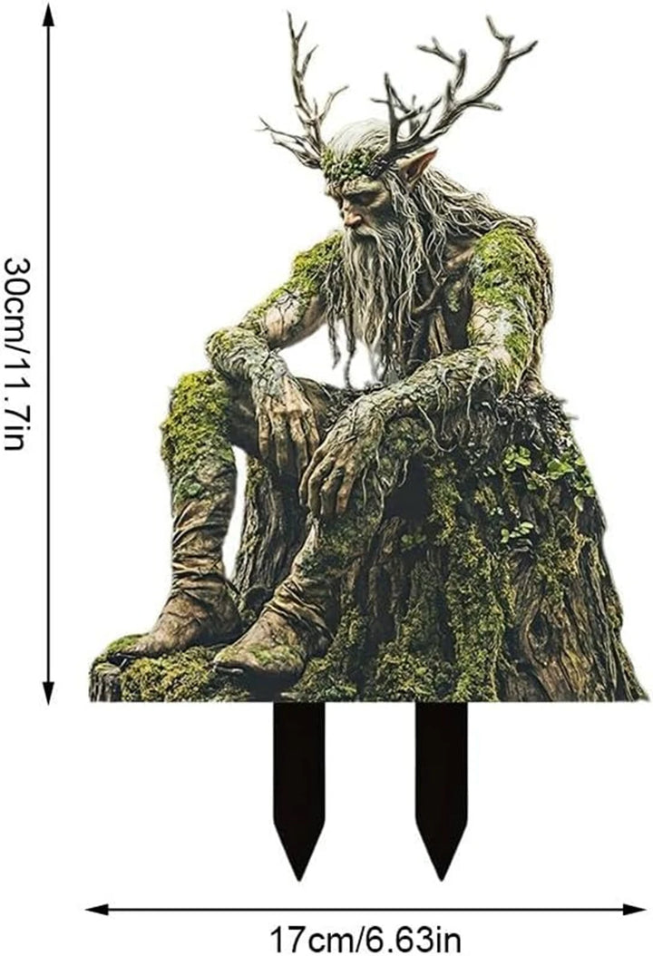 Garden Statues, Tree Elf Yard Sign Acrylic Ground Insert Waterproof Outdoor Decor