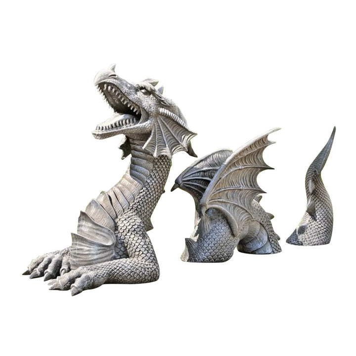 Dragon Resin Lawn Sculpture Gothic Fantasy Character Art Garden
