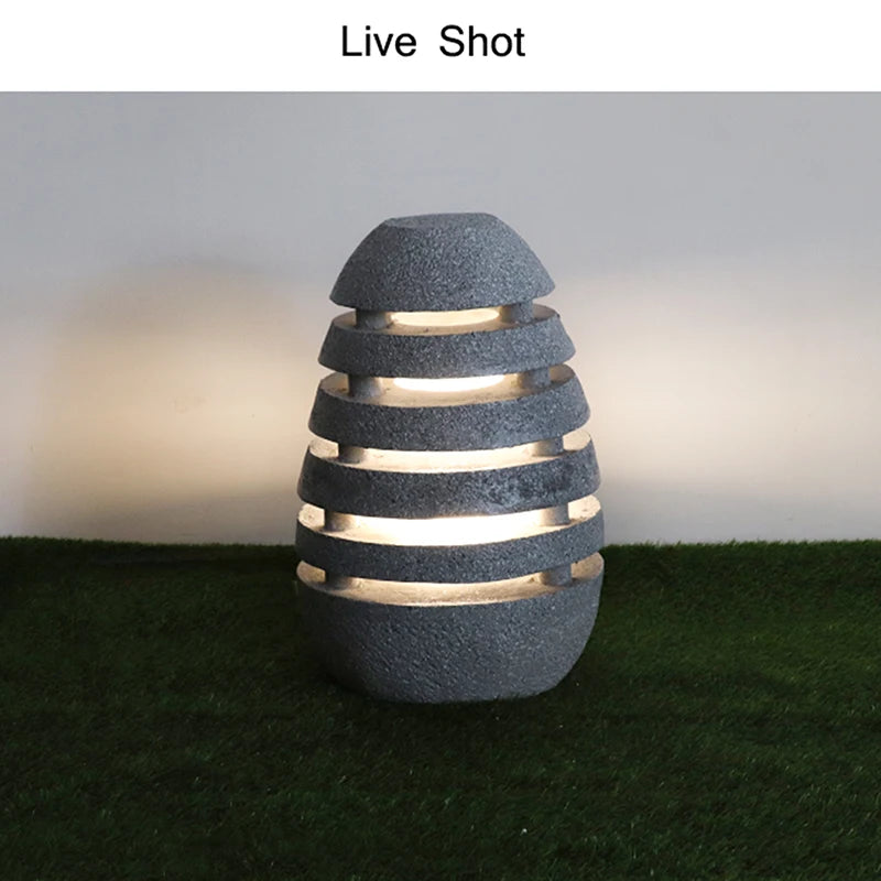 Japanese Style Zen Temple Outdoor Simulation Egg Light Garden Villa Courtyard Outdoor Waterproof Lamp Landscape Led Lawn Lamp