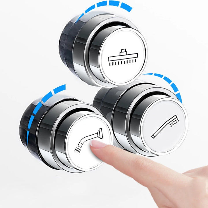 KEMAIDI Bathroom Wall Mount Thermostatic Rainfall Shower Faucet Set Chrome Concealed Shower System Waterfall Tub Spout Mixer Tap