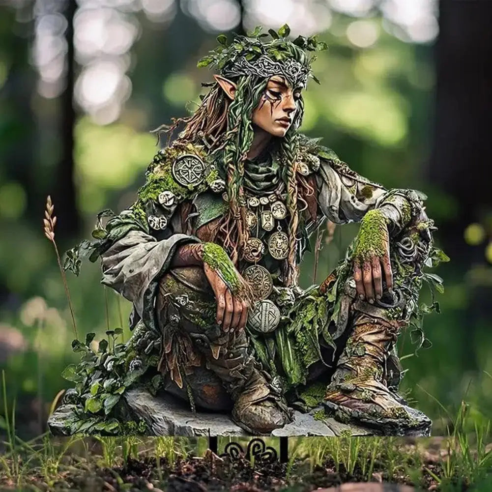 Garden Statues, Tree Elf Yard Sign Acrylic Ground Insert Waterproof Outdoor Decor