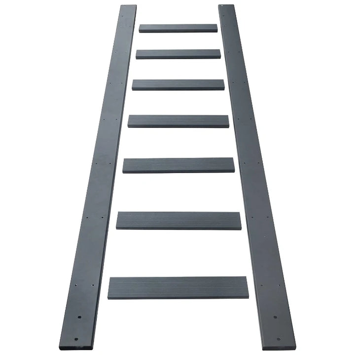 4FT(122cm) Hook on Rolling Library Ladder Hardware Kit with 87"(2.2M) Metal Ladder,Sliding Track Kit,Floor Roller with Brake