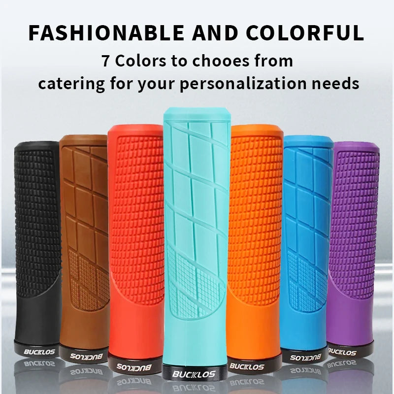 BUCKLOS Bicycle Handlebar Grip Ergonomic Lock on Bike Handle Cover Shock-absorbing Cycling Handles Bar Soft Mtb Grips