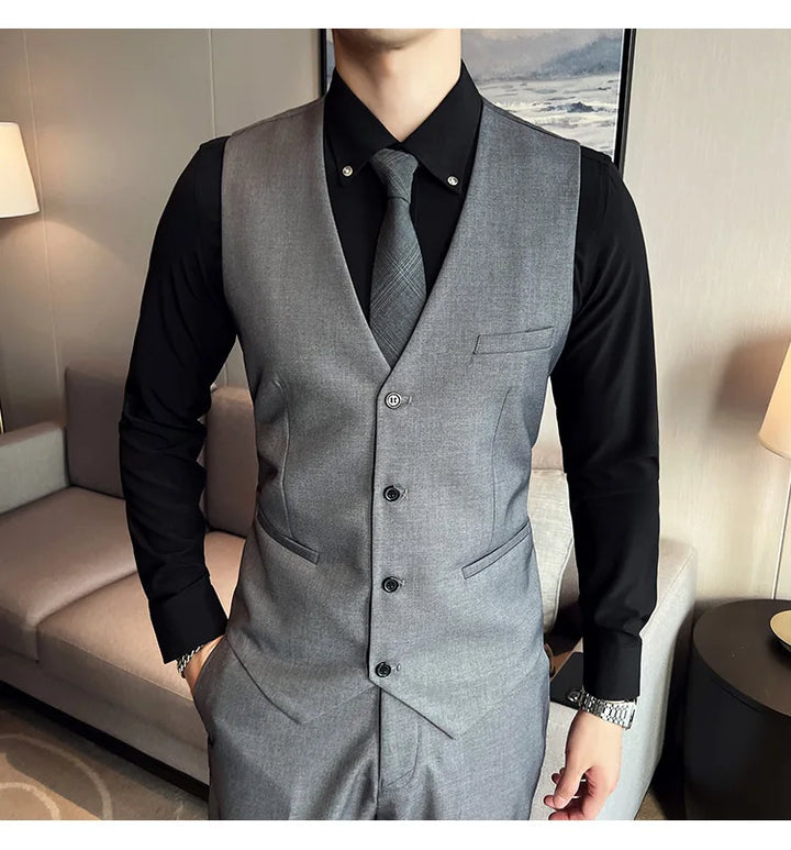 High Quality Business Casual Wedding (suit + Vest + Trousers) 2024 New Fashion Banquet Handsome Men's 3-piece Set  S-6XL