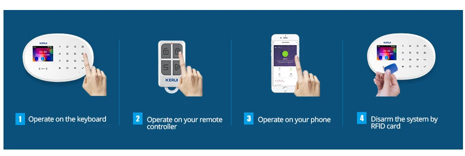 KERUI Tuya Smart WIFI GSM Alarm System Works With Alexa Home Security Wireless 433Mhz Burglar Alarm Door Window Sensor Detector