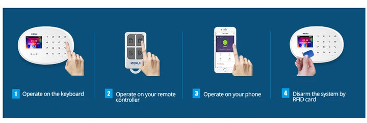 KERUI Tuya Smart WIFI GSM Alarm System Works With Alexa Home Security Wireless 433Mhz Burglar Alarm Door Window Sensor Detector