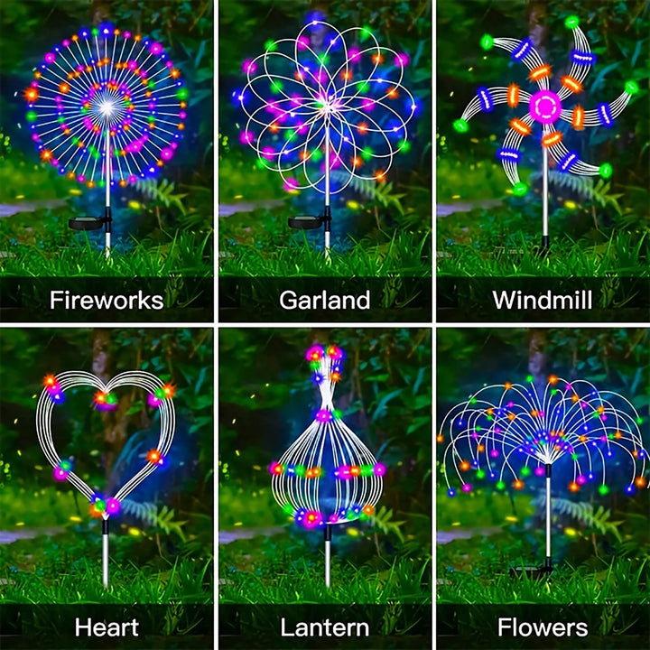 Solar Garden Lights Solar Firework Lights 90 LEDs Outdoor Waterproof for Garden Patio Walkway Pathway