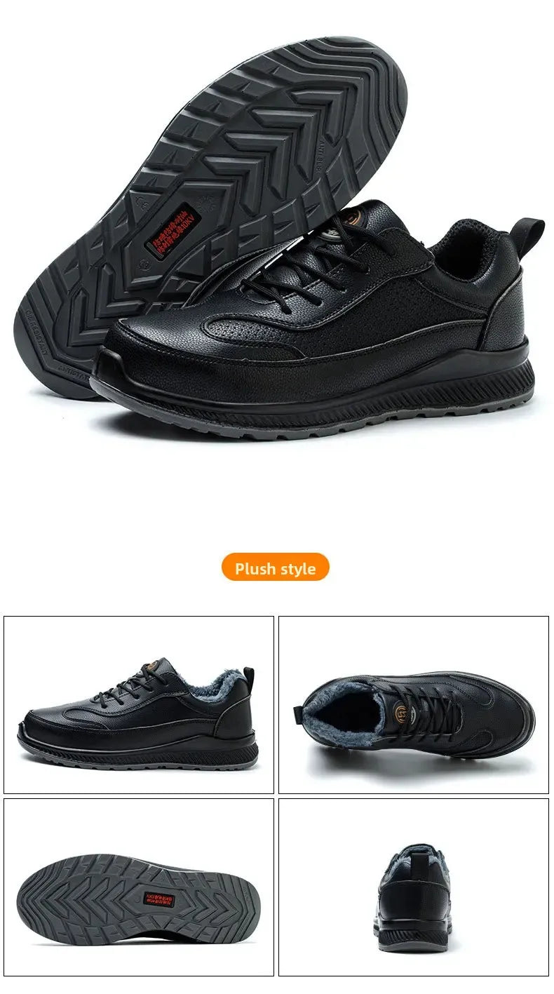 Electrician's Breathable Lightweight Insulated Shoes Men's Protective Work Shoes Anti-penetration Waterproof Non-slip Cotton Sho