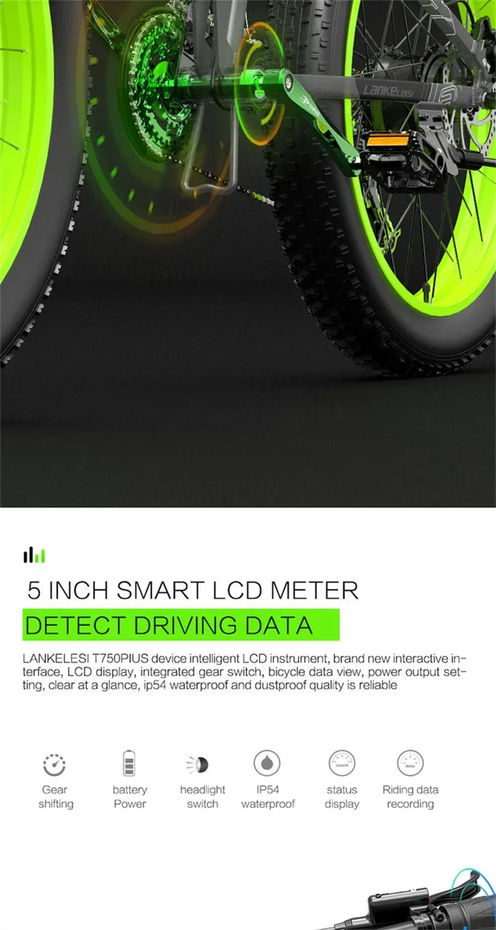 Ebike XT750 PLUS Adult 1000w48v17.5ah Battery Electric Bicycle 26 inch fat Tire Mountain Off road Electric Bicycle