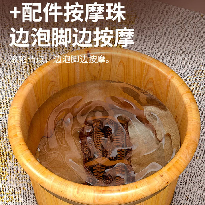Cedar wood foot soaking bucket household solid washing insulation wood soak barrel bath foot washing