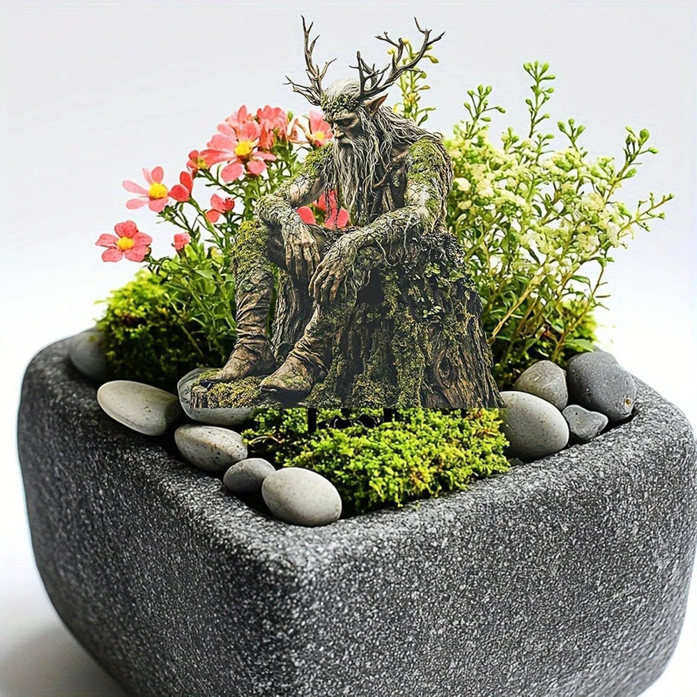 Garden Statues, Tree Elf Yard Sign Acrylic Ground Insert Waterproof Outdoor Decor
