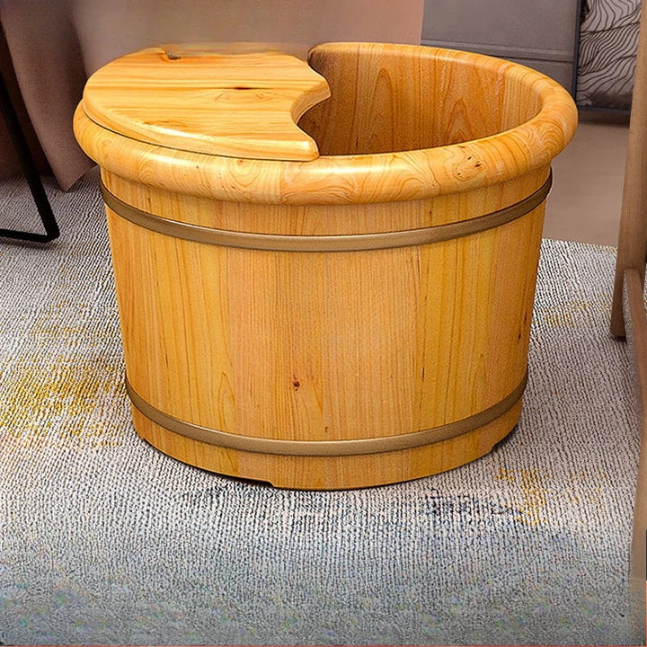 Cedar wood foot soaking bucket household solid washing insulation wood soak barrel bath foot washing