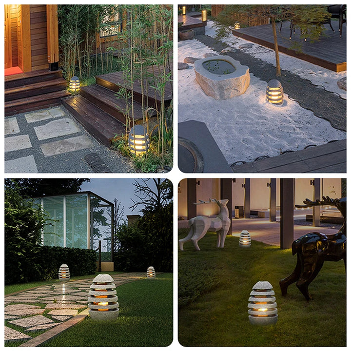 Japanese Style Zen Temple Outdoor Simulation Egg Light Garden Villa Courtyard Outdoor Waterproof Lamp Landscape Led Lawn Lamp