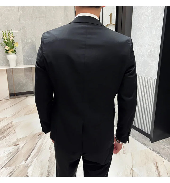 High Quality Business Casual Wedding (suit + Vest + Trousers) 2024 New Fashion Banquet Handsome Men's 3-piece Set  S-6XL