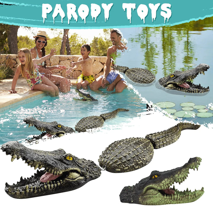 Crocodiles Head Decoy For Pool,Resin For Swimming Pool And Pond,Deterrent Ducks,Outdoor Garden Pond Decor