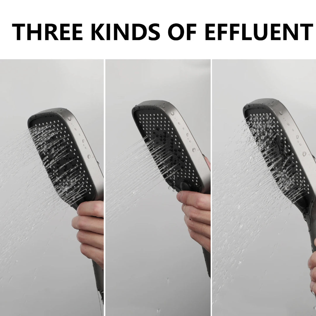 KEMAIDI Piano Key Shower Faucet Set Grey Shower System 4 Function Bathroom Rain Shower Combo Set Brass Bathtub Faucets Mixer