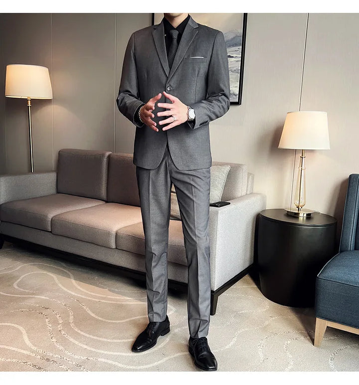 High Quality Business Casual Wedding (suit + Vest + Trousers) 2024 New Fashion Banquet Handsome Men's 3-piece Set  S-6XL