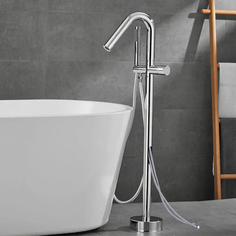 KEMAIDI Floor Mounted Tub Filler Faucets Freestanding Bathtub Faucet Tub Bath Stand Alone Tub Shower Faucets w/ Handheld Sprayer