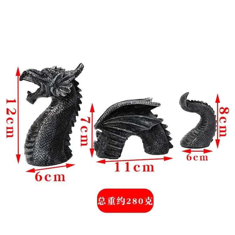 Dragon Resin Lawn Sculpture Gothic Fantasy Character Art Garden