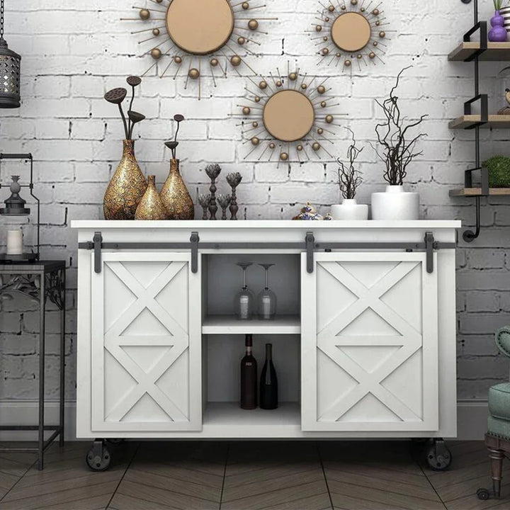 Gifsin-Sliding Door Hardware Drawer Slides Kit, Double Door TV Stands, Wardrobe Cabinets, Furniture Slide