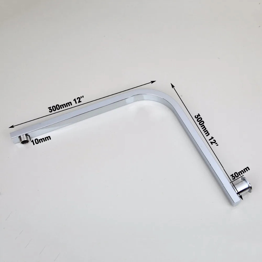 KEMAIDI Rainfall Bathroom Shower Head with Square Gooseneck Shower Arm Brass Wall Mount Shower Arm Bathroom Shower Head Set