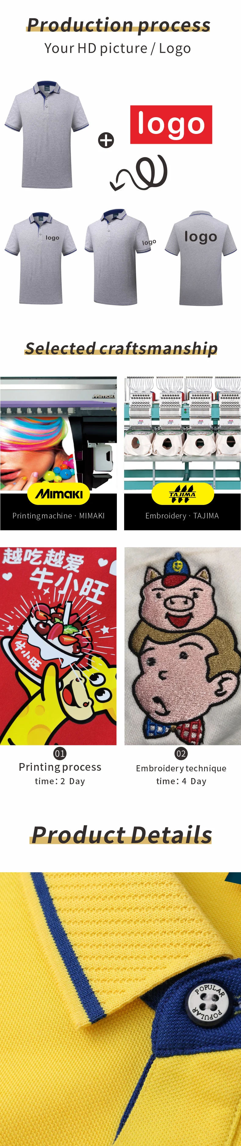 Custom Logo Summer Polo Shirt Short Sleeve Eye Catching Embroidered Text DIY Pattern for Shirt