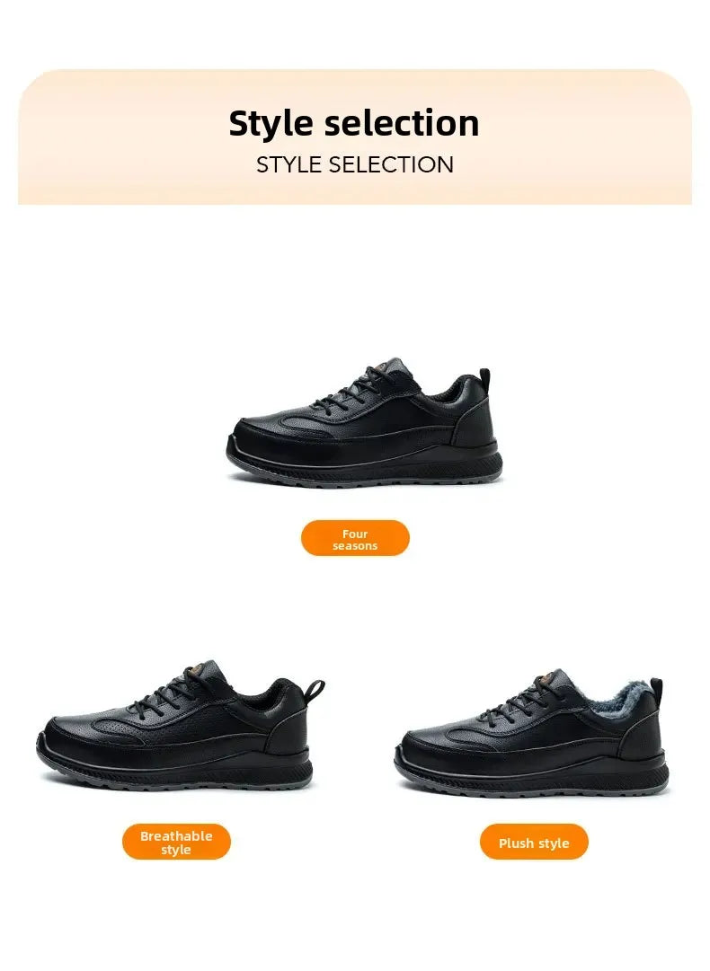 Electrician's Breathable Lightweight Insulated Shoes Men's Protective Work Shoes Anti-penetration Waterproof Non-slip Cotton Sho