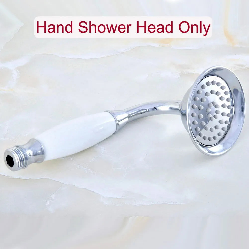 Polished Chrome Brass Bathroom Telephone Shape Hand Spray Handheld Shower head & 1.5m Shower Hose & Wall Bracket Lzh350